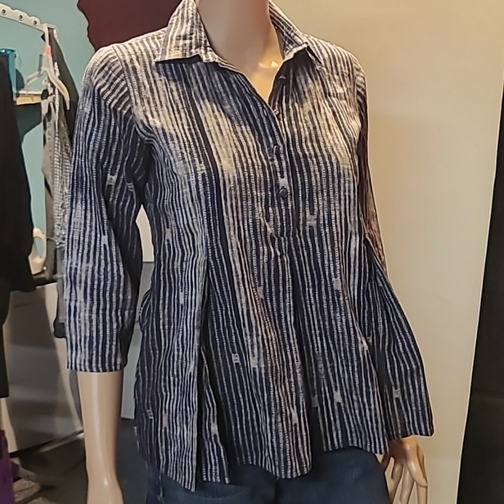 Mura Vintage Nuteral Grey Brown Collar Blouse
